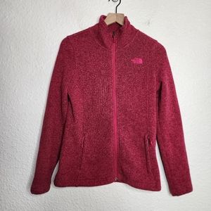 The North Face Maggy Sweater Fleece Full Zip Jacket Pinkish Red Size Medium